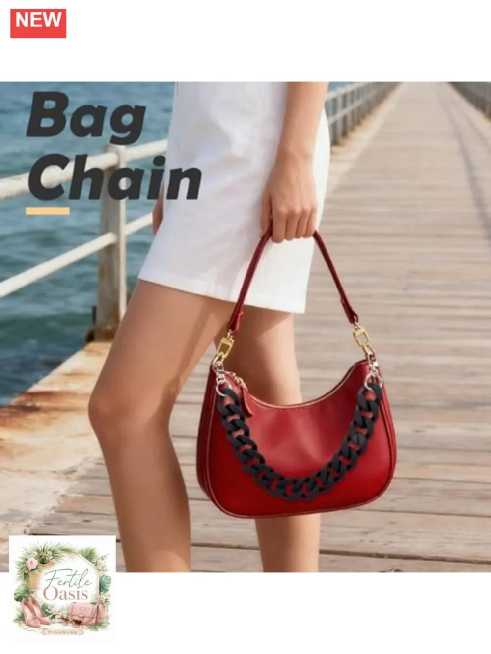 Acrylic Purse Charm Chain - Adjustable Bag Strap, DIY Handbag Accessory